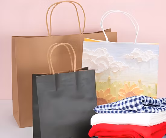 China Factory Paper Bag Kraft Shopping Bag Custom Cardboard Packaging Bags for Gift Packing