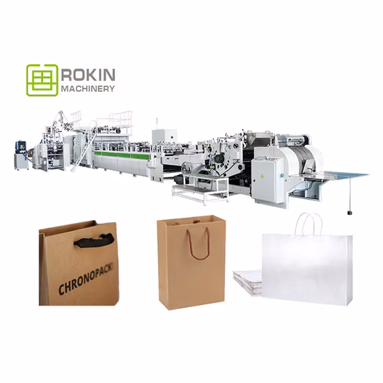 Zenbo Brand Fully Automatic Digital Sheet Feeding Assembling Brown Cement Craft Shopping Square Bottom Kraft Paper Bag Making Machine